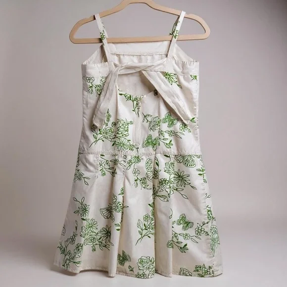 Amy Byer Girls Size 6 Y2K White Sundress Green Butterfly Floral Print - Picture 2 of 6